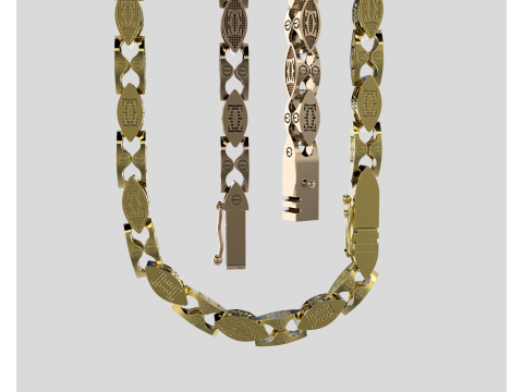 53mm Jewelry box Lock clasp and link - CAD file STL ready to print Model 3D