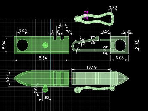 53mm Jewelry box Lock clasp and link - CAD file STL ready to print Model 3D