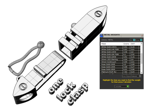 53mm Jewelry box Lock clasp and link - CAD file STL ready to print Model 3D