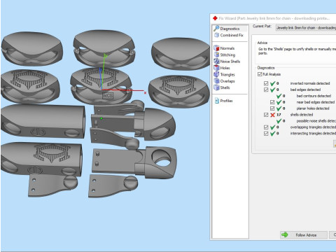 Width 8mm Lock and link for chain - printable file STL 3D 模型