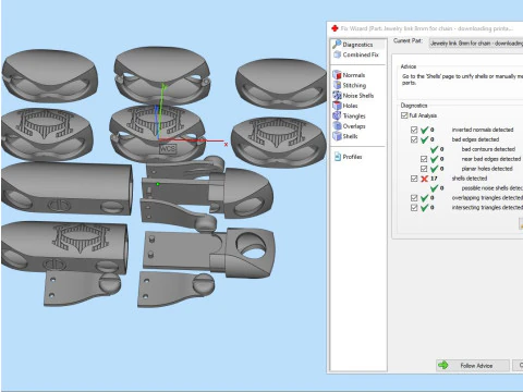 Width 8mm Lock and link for chain - printable file STL 3D Model