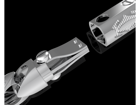 Width 8mm Lock and link for chain - printable file STL 3D 模型