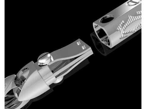 Width 8mm Lock and link for chain - printable file STL 3D Model