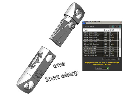 Width 8mm Lock and link for chain - printable file STL 3D 模型