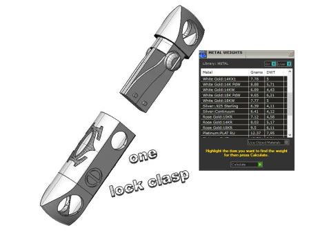 Width 8mm Lock and link for chain - printable file STL 3D Model