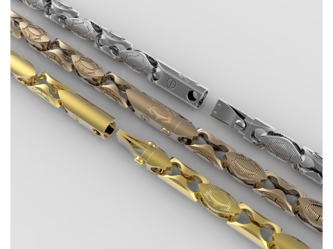 Width 8mm Lock and link for chain - printable file STL 3D 模型