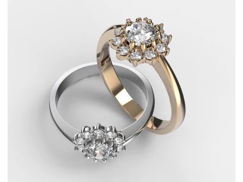 Printable classic HALO ring- Stone-5mm -STL for 3d printing 3D Model