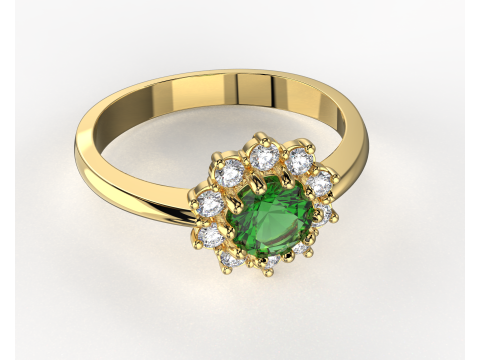 Printable classic HALO ring- Stone-5mm -STL for 3d printing Modèle 3D