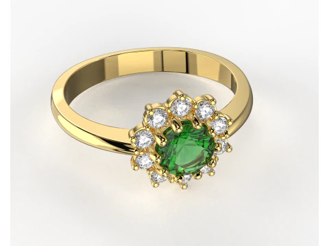 Printable classic HALO ring- Stone-5mm -STL for 3d printing 3D Model