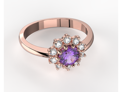 Printable classic HALO ring- Stone-5mm -STL for 3d printing Modèle 3D