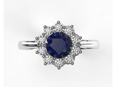 Printable classic HALO ring- Stone-5mm -STL for 3d printing 3D Model
