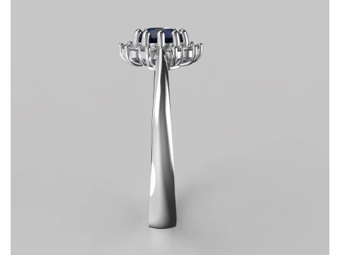 Printable classic HALO ring- Stone-5mm -STL for 3d printing 3D Model