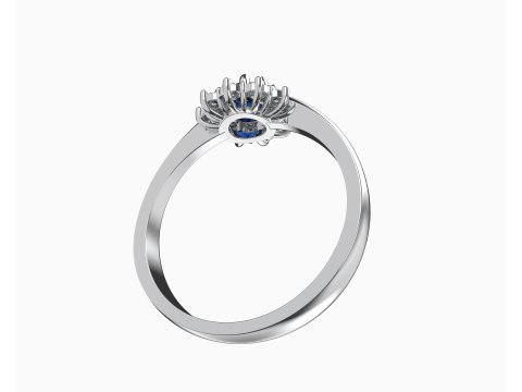 Printable classic HALO ring- Stone-5mm -STL for 3d printing Modèle 3D