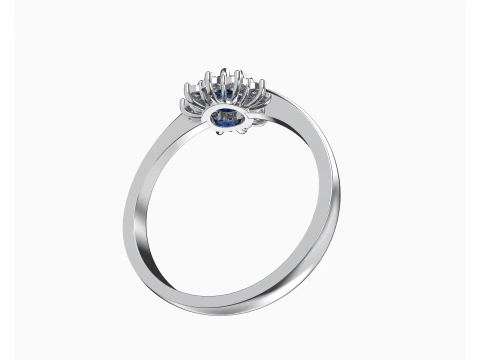 Printable classic HALO ring- Stone-5mm -STL for 3d printing 3D Model
