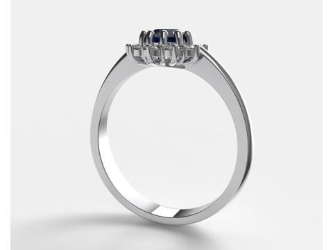 Printable classic HALO ring- Stone-5mm -STL for 3d printing Modèle 3D
