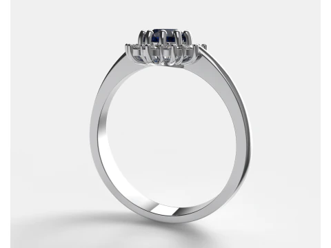Printable classic HALO ring- Stone-5mm -STL for 3d printing 3D Model