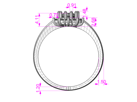 Printable classic HALO ring- Stone-5mm -STL for 3d printing Modèle 3D