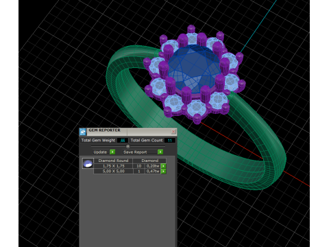 Printable classic HALO ring- Stone-5mm -STL for 3d printing Modèle 3D