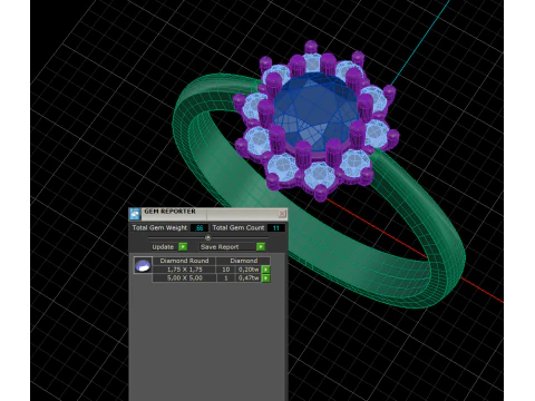 Printable classic HALO ring- Stone-5mm -STL for 3d printing 3D Model
