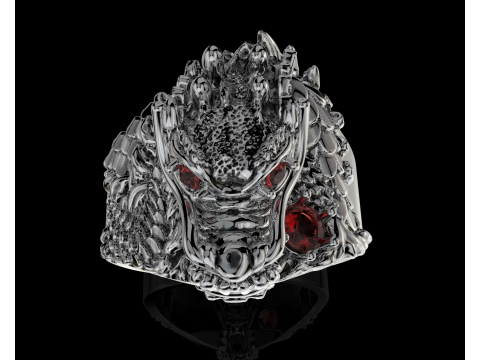 Jewelry mans Signet Ring The Dragon - Printable STL 3D 模型