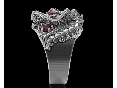 Jewelry mans Signet Ring The Dragon - Printable STL 3D 模型