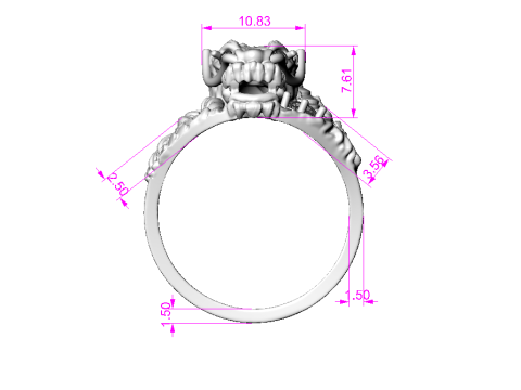 Jewelry mans Signet Ring The Dragon - Printable STL 3D 模型
