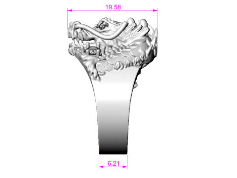 Jewelry mans Signet Ring The Dragon - Printable STL 3D 模型