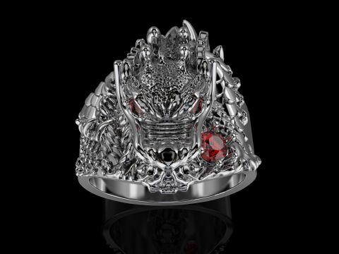 Jewelry mans Signet Ring The Dragon - Printable STL 3Dモデル