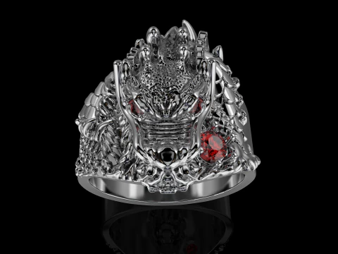 Jewelry mans Signet Ring The Dragon - Printable STL 3D Model