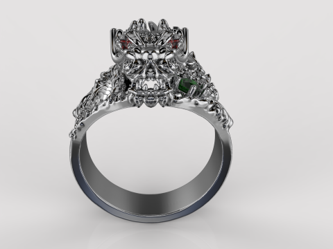 Jewelry mans Signet Ring The Dragon - Printable STL 3Dモデル