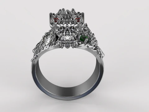 Jewelry mans Signet Ring The Dragon - Printable STL 3D Model