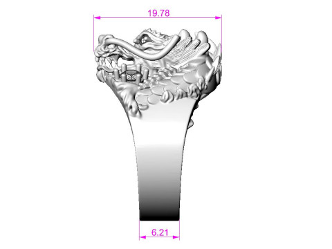 Jewelry mans Signet Ring The Dragon - Printable STL 3Dモデル