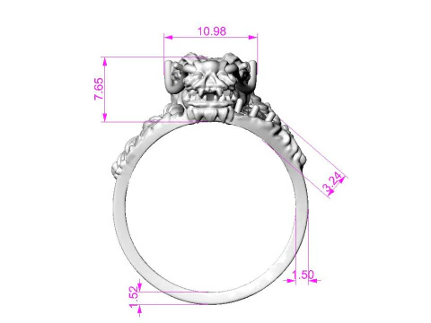 Jewelry mans Signet Ring The Dragon - Printable STL 3D Model