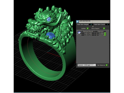 Jewelry mans Signet Ring The Dragon - Printable STL 3Dモデル