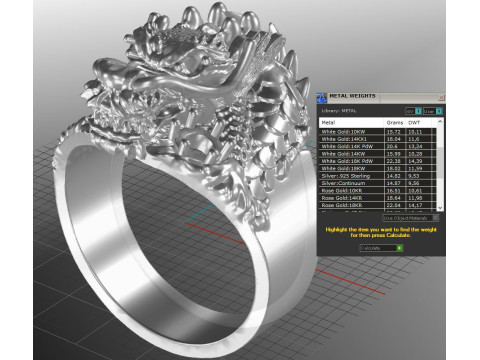 Jewelry mans Signet Ring The Dragon - Printable STL 3Dモデル