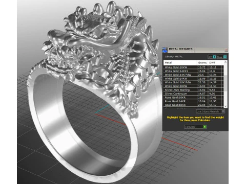 Jewelry mans Signet Ring The Dragon - Printable STL 3D Model