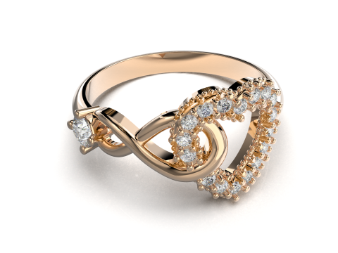 3D printable model ring heart and infinity- STL for 3d printing 3D 模型