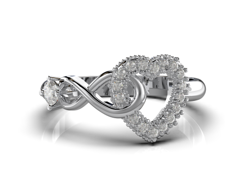 3D printable model ring heart and infinity- STL for 3d printing 3D 模型