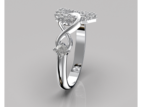 3D printable model ring heart and infinity- STL for 3d printing 3D 模型
