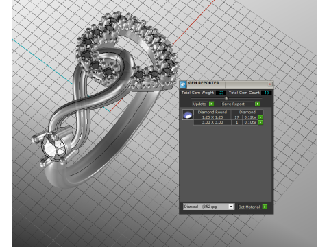 3D printable model ring heart and infinity- STL for 3d printing 3D 模型