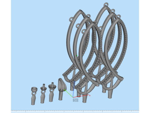 Printable jewelry pendant necklace whith pearl and diamonds STL 3D Model