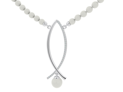 Printable jewelry pendant necklace whith pearl and diamonds STL 3D Model