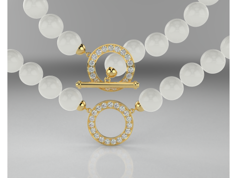 Printable jewelry pendant for necklace whith pearl STL 3D Model