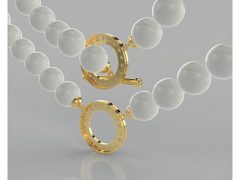 Printable jewelry pendant for necklace whith pearl STL 3D Model