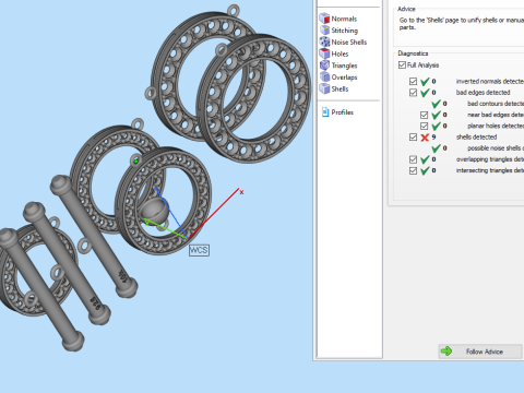 Printable jewelry earring circle 17mm with diamonds 2mm - file STL Modello 3D