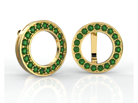 Printable jewelry earring circle 17mm with diamonds 2mm - file STL Modello 3D