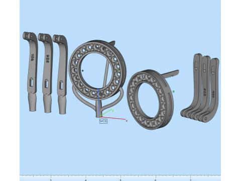 Printable jewelry earring circle 17mm with diamonds 2mm - file STL 3D Model