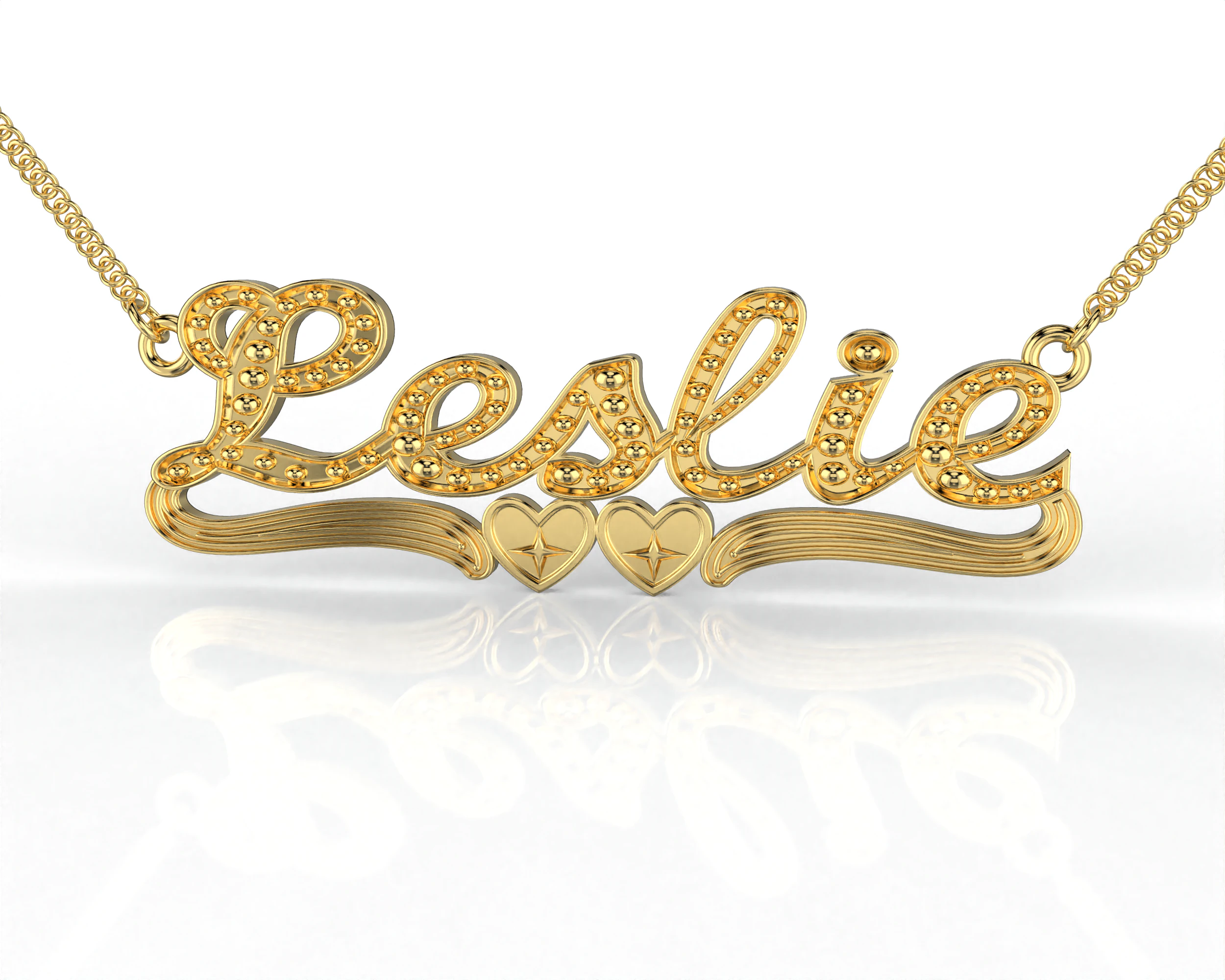 Printable jewelry NAME pendant necklace Leslie STL 3D Model .c4d .max .obj .3ds .fbx .stl .blend