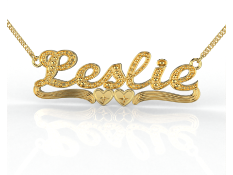 Printable jewelry NAME pendant necklace Leslie STL 3D Model