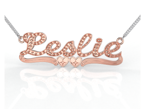 Printable jewelry NAME pendant necklace Leslie STL 3D मॉडल